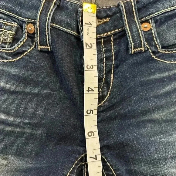 Big Star Liv Boot Cut Jeans Womens Size 24R Embroidered Low Rise Denim Stretch - Picture 7 of 9